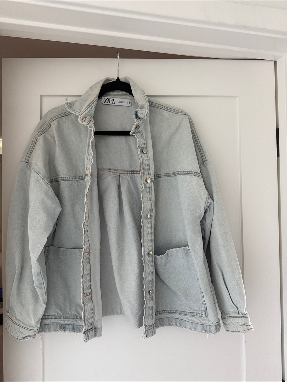 ZARA Pale Blue Oversized Denim Jacket